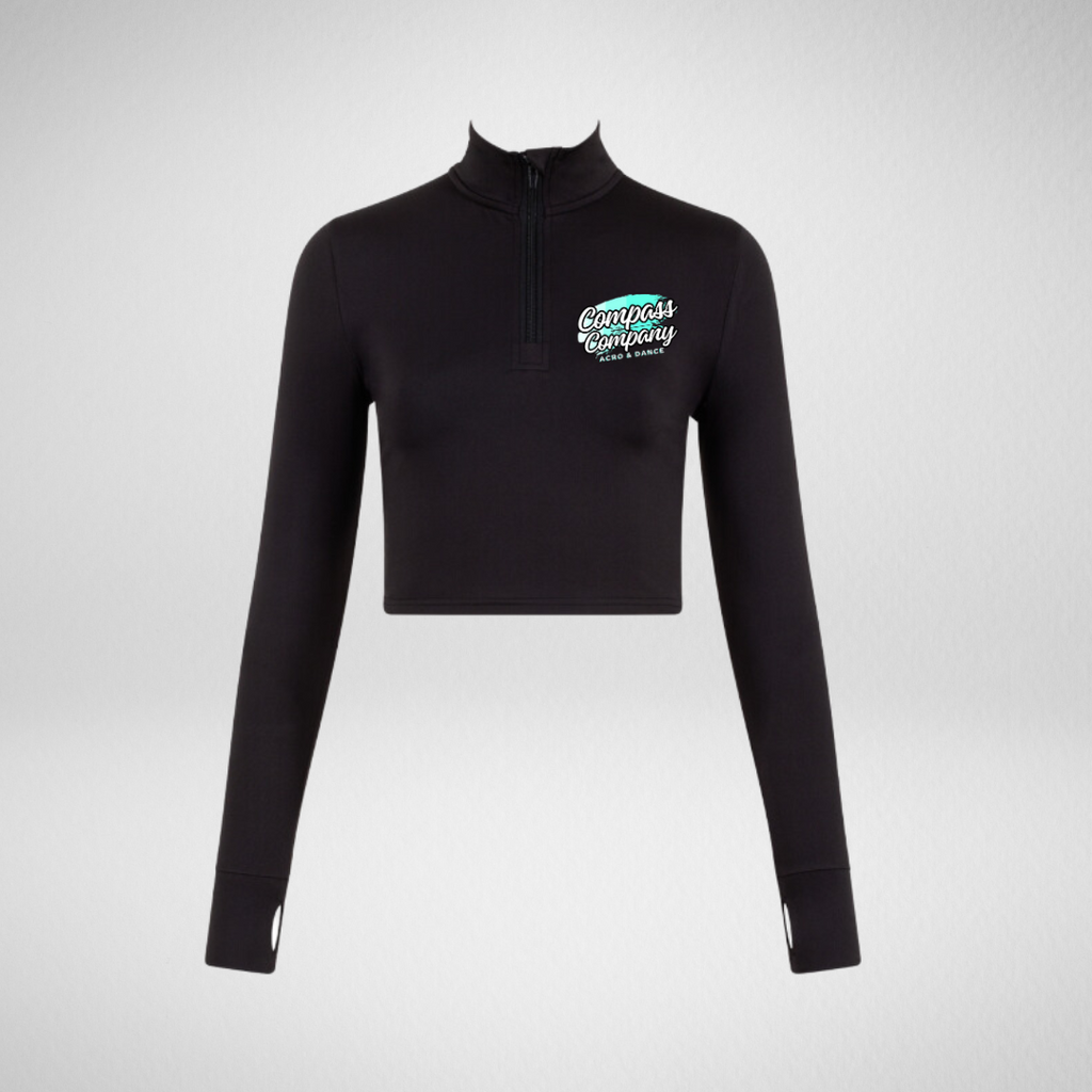 Compass Company Acro & Dance Long Sleeved Zip Crop Top