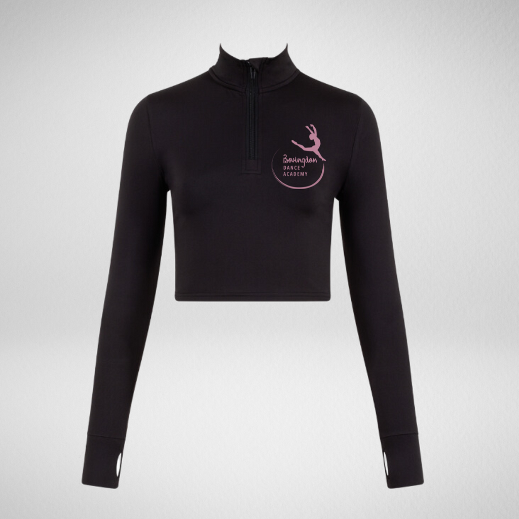 Bovingdon Dance Academy Long Sleeved Zip Crop Top
