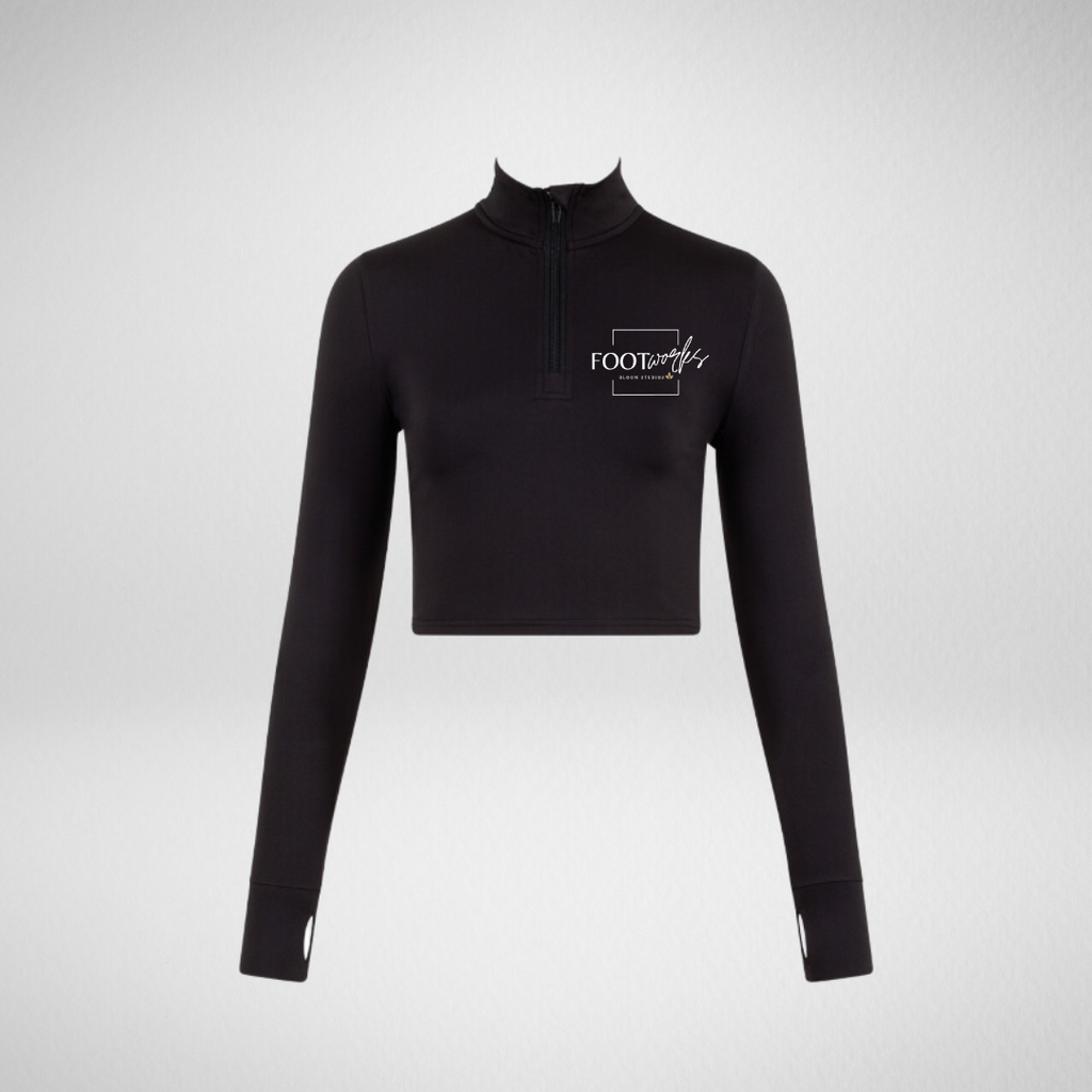 Footworks Bloom Studios Long Sleeved Zip Crop Top