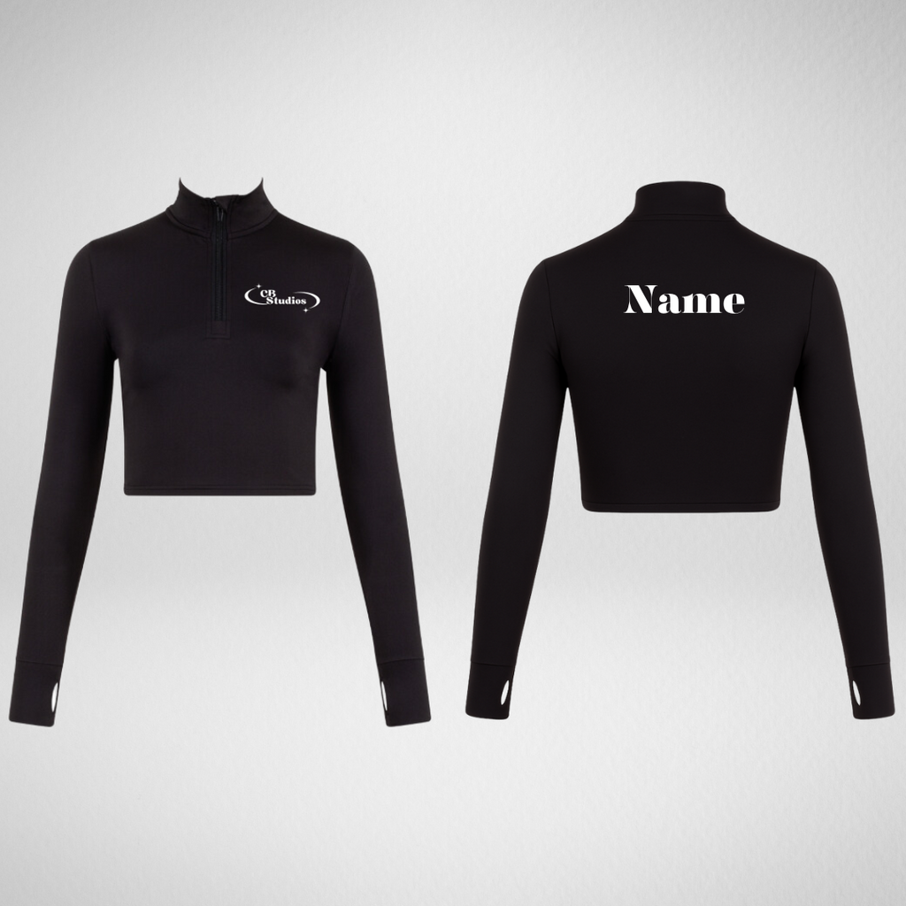 CB Studios Long Sleeved Zip Crop Top