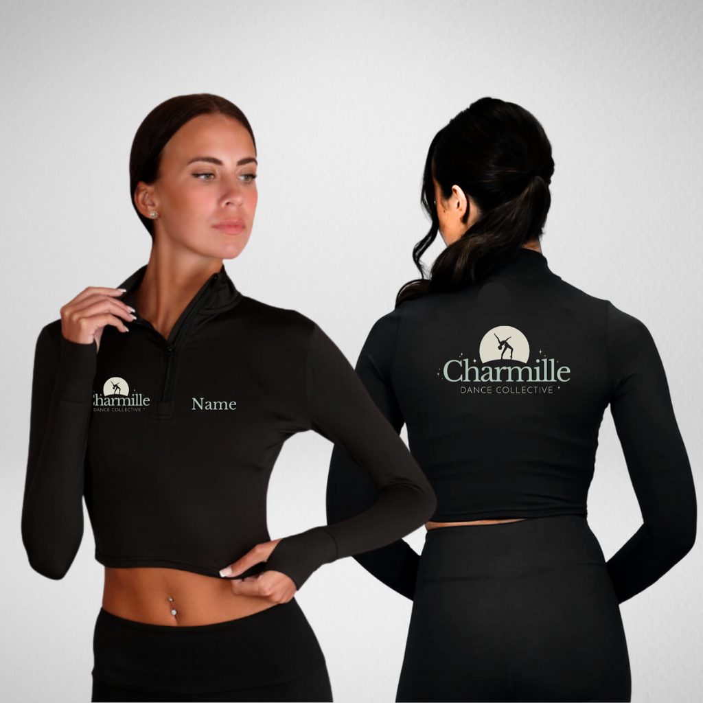 Charmille Dance Collective Long Sleeved Zip Crop Top