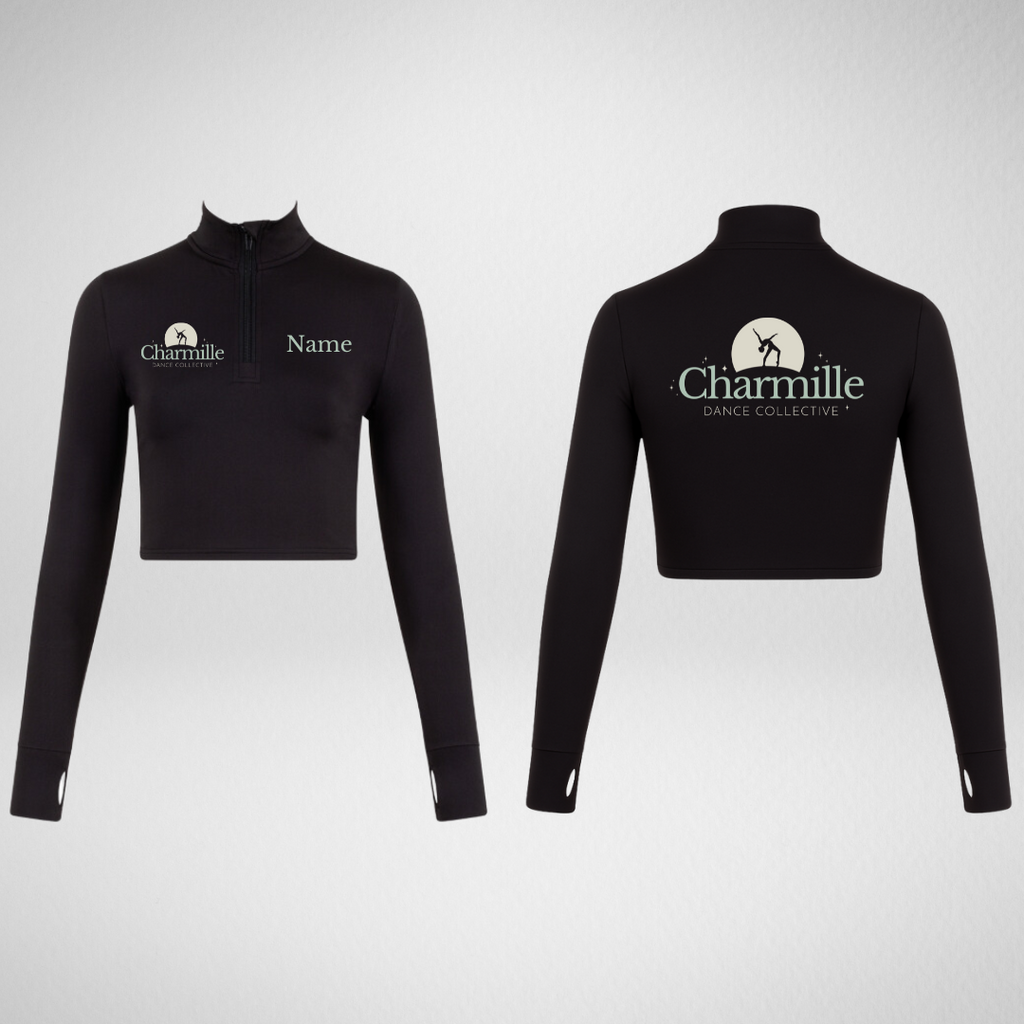 Charmille Dance Collective Long Sleeved Zip Crop Top