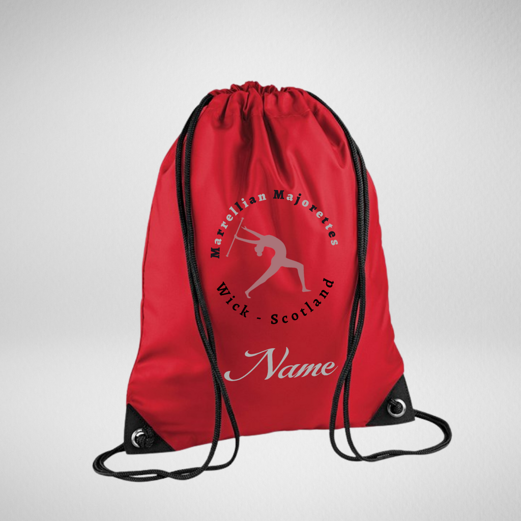 Marrellian Majorettes Glitter Drawstring Bag