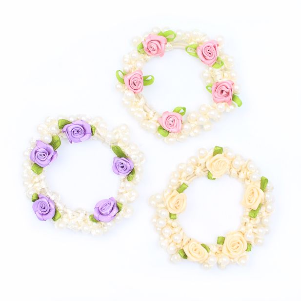 Floral Beaded Scrunchie