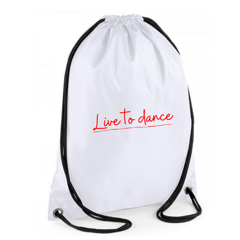 Live To Dance Drawstring Bag