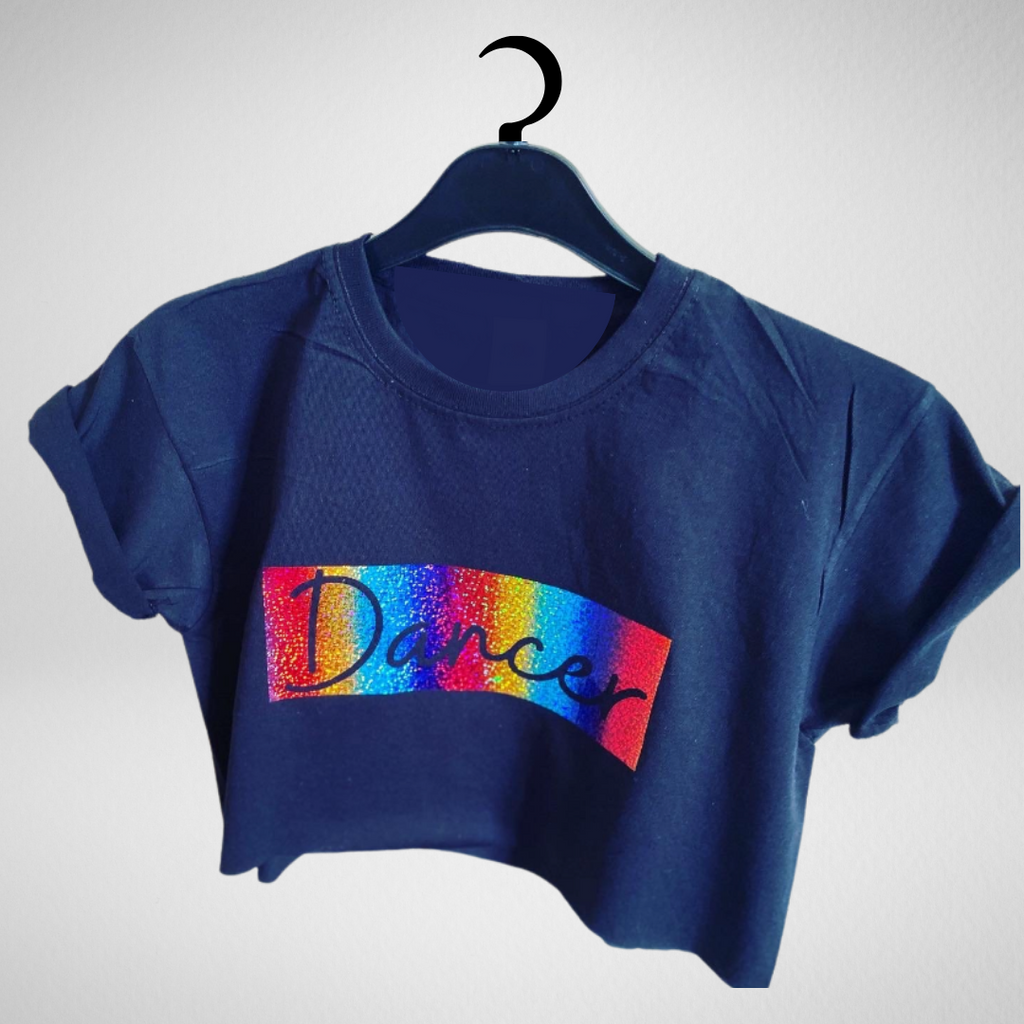 Rainbow Foil Cropped T-shirt