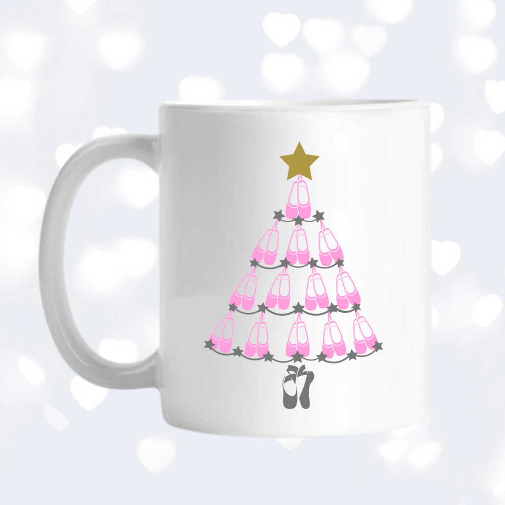 Personalised Pointe Shoes Christmas Tree Mug